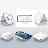 F11 3 en 1 charge rapide 15w chargeur sans fil magnétique pliant un support de station magnétique pour iPhone pour iwatch pour airpods