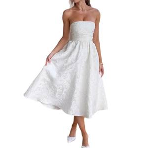 2025 vestido <span class=keywords><strong>de</strong></span> gasa informal sin tirantes americano europeo para mujer XS Primavera Verano transfronterizo Natural Digital fiesta noche - Product Image 5