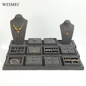 ชุดอุปกรณ์จัดแสดงเครื่องประดับไมโครไฟเบอร์สุดหรู WEIMEI แบบกำหนดเองได้ สำหรับสร้อยคอ ต่างหู แหวน พร้อมอุปกรณ์เสริมพิเศษสำหรับเคาน์เตอร์ - Product Image 3