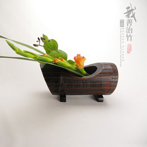 Bamboo Vase Handmade Asian Zen Style Tabletop Decor Home Ornamental Flower Pot JH 01 - Product Image 2