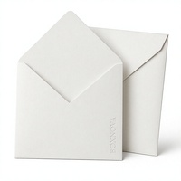Enveloppe personnalisée de luxe en papier mat blanc avec logo gaufré et rabat diamanté pour invitation de mariage, fleuriste, carte-cadeau, entreprise