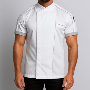 Uniformes de chef et chemises de serveur à manches courtes personnalisées avec logo pour restaurant et bar - Product Image 1