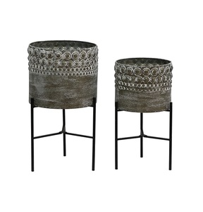 Round Cylinder Simple Nordic Cement Flower <b>Pot</b> Planter Nordic Flower <b>Pot</b> With Iron Stand - Product Image 6