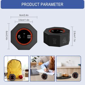 ตัวจับเวลาแบบดิจิตอล Pomodoro Flip Cube ตั้งเวลาล่วงหน้าได้ นับถอยหลังได้ สำหรับเด็ก ห้องเรียน การเรียน การทำงาน โรงเรียน ครัว - Product Image 3