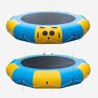 Trampolines et matelas gonflables flottants bleus pour parcs aquatiques pour enfants - Matériau PVC, marque privée, utilisation extérieure