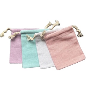 Sac à poussière en toile de coton de haute qualité, sac cadeau en coton coloré avec doubles cordons - Product Image 1
