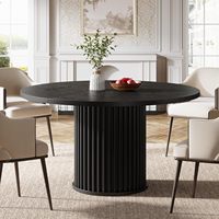 Table à manger ronde moderne en bois brun SENYU pour la salle à manger à domicile