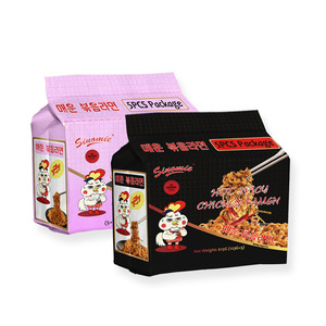 จีน SINOMIE ยี่ห้อ fideos ราเมนเกาหลีรสคาร์บอนัร่าบูลดัครส<span class=keywords><strong>เผ็ด</strong></span><span class=keywords><strong>สีชมพู</strong></span>บูลดัคราเมนบะหมี่ - Product Image 1