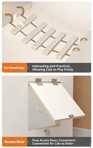 Grande cage à <span class=keywords><strong>chat</strong></span> en bois durable, multi-étages, avec maisonnette intégrée et espace pour litière - Product Image 5