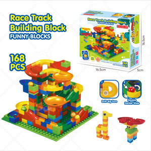 Bambini Educataional Classic Big Block stelo giocattolo mattoncini Set imbuto scivolo Maze palle assemblando blocchi da costruzione in marmo corsa pista - Product Image 3