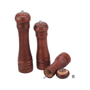 Grosesse réglable et capacité de 3oz pour ensemble de moulin à sel et à poivre manuel en bois de noyer de cuisine - Product Image 2