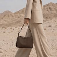 Sac bandoulière en cuir pleine fleur, forme croissant incurvée, de luxe, minimaliste, vintage, pour femme, fabricant