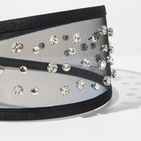 Serre-tête léger en tulle transparent pour femme avec strass incrustés, accessoire de cheveux tendance pour soirée, personnalisation possible