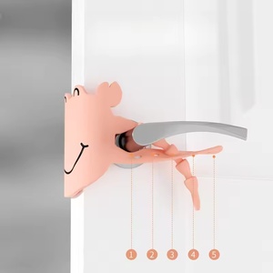 ソフトシリコン製ドア閉め緩衝材 静音ロックスリーブ 挟み込み防止リング 手を傷つけないドアロックアタッチメント 衝突防止クランプパッド - Product Image 5