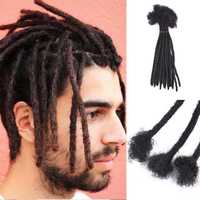 Prêt à expédier en 2025 – Cheveux humains vierges noirs 100 % naturels de grade 10A, style bouclé, 0,3 cm-0,4 cm pour extensions de dreadlocks