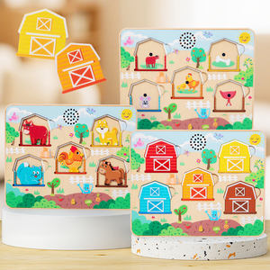 <span class=keywords><strong>Puzzle</strong></span> in Legno Montessori con Suoni di Animali della Fattoria, Gioco Educativo Multistrato per lo Sviluppo Cognitivo Precoce dei Bambini - Product Image 2