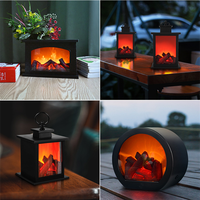 Lampes de lanterne de flamme LED lampe de cheminée de Simulation de flamme lanterne USB ou alimentée par batterie lampe sans flamme pour décoration de salon de cour