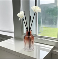 Bouteille diffuseur à roseaux en verre écologique haut de gamme avec bouchon en liège, finition mate, sérigraphie, vide, pour huiles essentielles