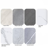 Panneau mural en PVC marbré personnalisé, placage de bois de bambou au charbon de bois imperméable et brillant, panneaux décoratifs pour cuisine et douche