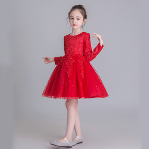 Robe de princesse personnalisée de haute qualité pour filles, à manches longues, en tulle moelleux, pour spectacle, vente en gros - Product Image 6