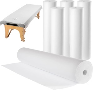 Rouleau de draps jetables non tissés pour table de massage avec trou pour le corps, papier pour table de soins, rouleau pour fauteuil facial, table médicale pour hôpital, blanc - Product Image 1