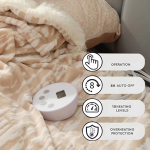 Precio competitivo, 10 opciones de interruptores Milk Fleece + Sherpa, manta eléctrica lavable, alfombra calefactable para dormir bien - Product Image 3