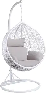 Indoor Outdoor Garden Restaurant Living Room Hanging Egg Chair Swing Chair With Stand