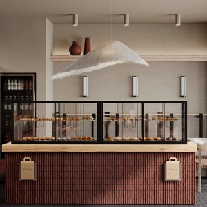 Aménagements personnalisés pour café, comptoir de présentation moderne pour boulangerie, vitrine à desserts, design d'intérieur de café - Product Image 5