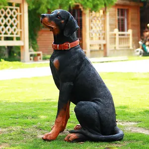 Customization Life Size Dog Statue Simulation Sheepdog Ornament Large Fiberglass Animal Sculpture For Outdoor Garden Decoration