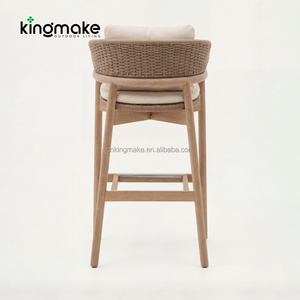 Mobili da Esterno Durevoli per Resort, <span class=keywords><strong>Hotel</strong></span>, Bar e Giardino: Sgabelli da Bar Commerciali in Vimini Intrecciato e Teak - Product Image 6