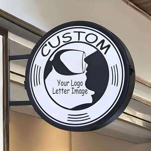 Biểu Tượng Tùy Chỉnh Xoay Tường Side Treo Bảng Nhôm Khung Quảng Cáo Ngoài Trời <span class=keywords><strong>LED</strong></span> Vòng Ánh Sáng Hộp Dấu Hiệu Vòng Tròn Gắn Biển Hiệu - Product Image 2