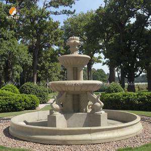 Fuente de Agua de Tres Niveles de Piedra de Mármol Blanco Grande MILY <span class=keywords><strong>para</strong></span> Decoración de Jardín Exterior, Estilo Moderno - Product Image 3