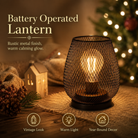 Lanterne de camping LED portable, alimentée par batterie, flexible, écologique, style vintage rétro, lumière d'ambiance simple pour l'extérieur, tente, patio, jardin