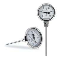 Thermomètre bimétallique, sonde de température industrielle bimétallique, jauge de température bimétallique à cadran, compatible four, Pt100 RTD