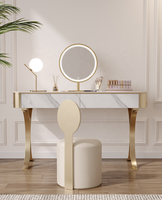 2023 nouvelle lumière italienne luxe chambre Rock dalle commode en acier inoxydable Table de vanité Table de maquillage
