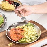 Assiettes à dîner en acier inoxydable poli ALLNICE SS201, plats de service, plateau alimentaire, taille personnalisée, vente en gros pour restaurants