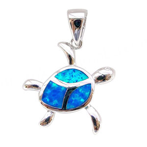 Pendentif Croix de Jérusalem en Argent Sterling 925 avec Opale Bleue Hawaïenne - Product Image 2