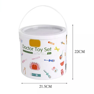 Bébé apprentissage précoce jeu de simulation de dentiste jouets en bois médecin médical seau jouet ensemble - Product Image 6