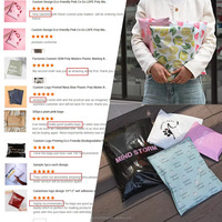 Sac à fermeture éclair transparent avec logo personnalisé imprimé pour chapeau, chemise, sac à fermeture éclair givré noir pour vêtements