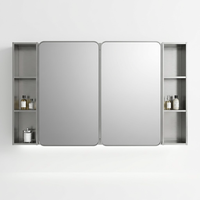 Armoire de toilette intelligente en acier inoxydable avec miroir tactile, 3 portes, LED anti-buée, armoire moderne pour salle de bain, miroir de salle de bain intelligent avec LED tactile