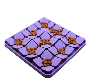 Alas Makan Hewan Peliharaan Silikon Desain Daun Persegi Panjang Multifungsi Berkualitas Tinggi, Alas Jilat Anjing Silikon - Product Image 1