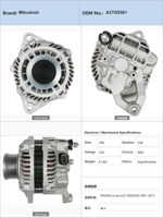Alternateur de voiture NISSAN Urvan E25 QR25DE 2001-2012 12V 90A A3TG5381 ALM5381BS CAL35349AS 23100MA00A