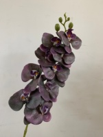 Fleurs d'orchidées artificielles, orchidées au toucher réel, latex, longues tiges, branches de phalaenopsis, 9 têtes d'orchidées pour mariage, décoration de la maison, décoration de mariage