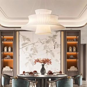 Lámpara de Techo de Tela de Diseño Minimalista Moderno para Comedor, Sala de Estar, Dormitorio o Bar, Inspirada en el Estilo Zen, Fuente de Alimentación de CA - Product Image 1