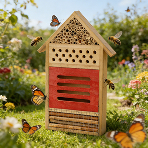 บ้านแมลงไม้แขวนกลา<span class=keywords><strong>ง</strong></span>แจ้งแบบประหยัดพลัง<span class=keywords><strong>ง</strong></span>าน ตกแต่ง<span class=keywords><strong>สวน</strong></span>สวยงาม สำหรับผีเสื้อ ผึ้ง และแมล<span class=keywords><strong>ง</strong></span>ต่างๆ - Product Image 2