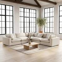 Sofá seccional modular grande, convertible, extensible, de doble cara, en forma de L, con cubierta de terciopelo, adecuado para salas de estar y
