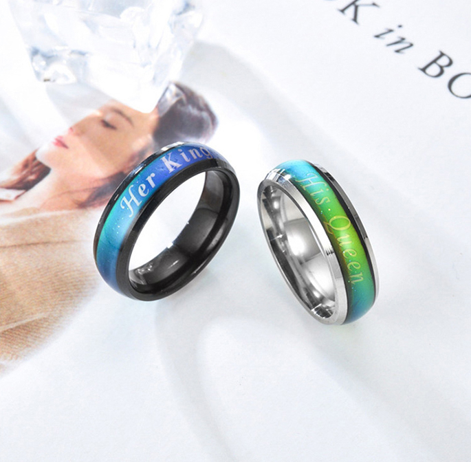 Wholesale Personalized Screw Handcuff Peace Rings Jewelry Sterling Silver Mood Ring