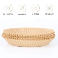 Gloway Taille personnalisée 50 pièces de papier sulfurisé rond jetable résistant à l'huile 7.9 pouces de papier de cuisson pour friteuse à air