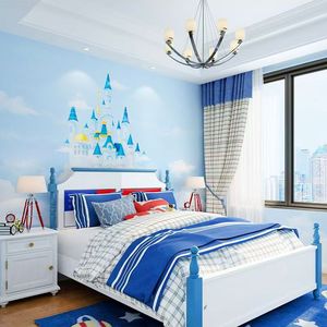 Papier peint 3D pour chambre d'enfant, décoration murale pour la maison, design ciel rose pour la chambre des filles, décoration intérieure - Product Image 3