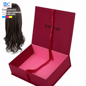 Small MOQ Custom Logo Luxury Folding <b>Wig</b> Packaging Box Rigid Cardboard Recycled Materials Four-Color Printing Branding Solution - Product Image 2